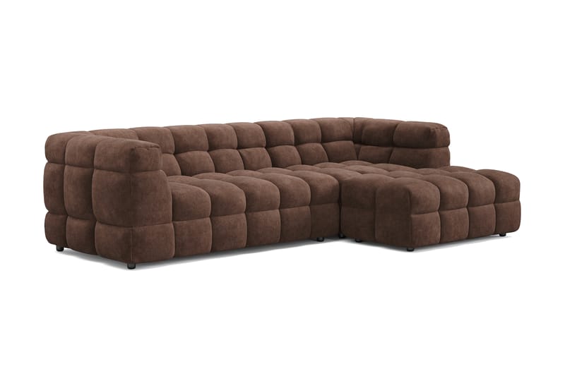 Elise 3-sits Bubblig Soffa med Divan Höger - Brun - Möbler - Vardagsrum - Soffor - Divansoffa & schäslong