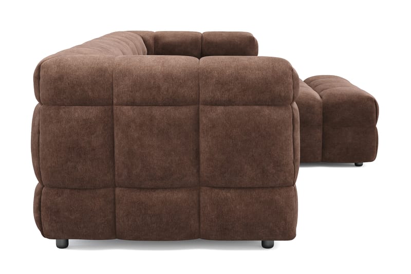 Elise 3-sits Bubblig Soffa med Divan Höger - Brun - Möbler - Vardagsrum - Soffor - Divansoffa & schäslong