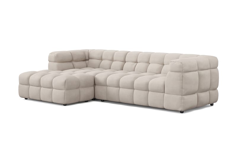 Elise 3-sits Bubblig Soffa med Divan Vänster - Beige - Möbler - Vardagsrum - Soffor - Divansoffa & schäslong