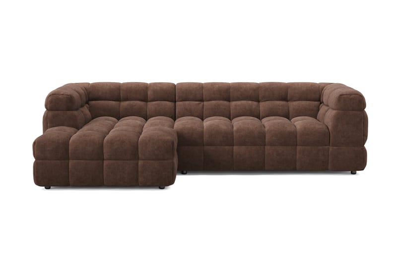 Elise 3-sits Bubblig Soffa med Divan Vänster - Brun - Möbler - Vardagsrum - Soffor - Divansoffa & schäslong