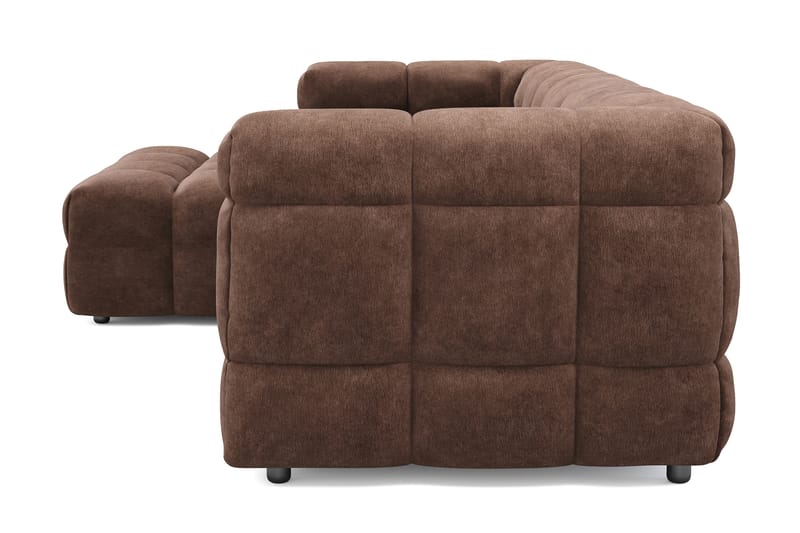 Elise 3-sits Bubblig Soffa med Divan Vänster - Brun - Möbler - Vardagsrum - Soffor - Divansoffa & schäslong