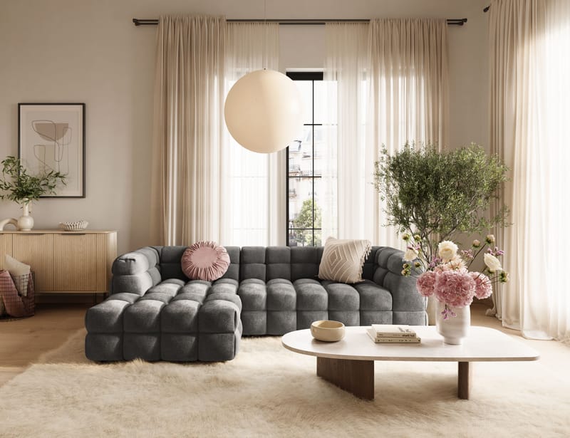Elise 3-sits Bubblig Soffa med Divan Vänster - Möbler - Vardagsrum - Soffor - Divansoffa & schäslong