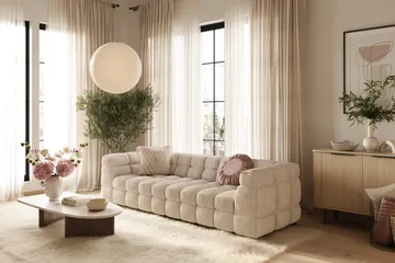 Elise 4-sits Bubblig Soffa - Beige - Möbler - Vardagsrum - Soffor - 4-sits soffor
