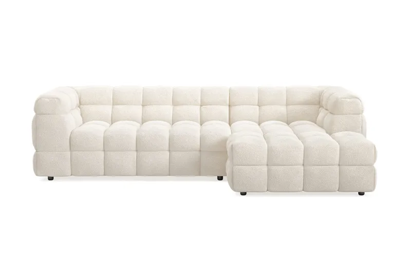 Elise 4-sits Bubblig Soffa med Divan Höger - Beige Teddy - Möbler - Vardagsrum - Soffor - Divansoffa & schäslong