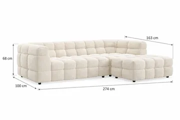 Elise 4-sits Bubblig Soffa med Divan Höger - Beige - Möbler - Vardagsrum - Soffor - Divansoffa & schäslong