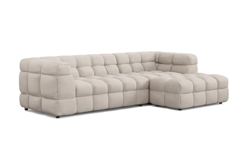 Elise 4-sits Bubblig Soffa med Divan Höger - Beige - Möbler - Vardagsrum - Soffor - Divansoffa & schäslong