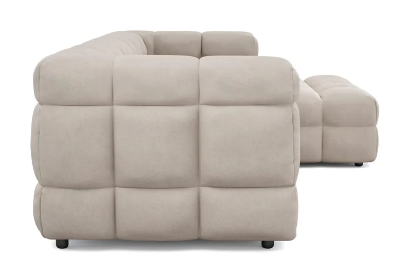 Elise 4-sits Bubblig Soffa med Divan Höger - Beige - Möbler - Vardagsrum - Soffor - Divansoffa & schäslong