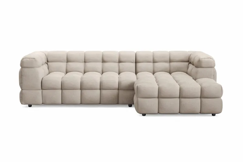 Elise 4-sits Bubblig Soffa med Divan Höger - Beige - Möbler - Vardagsrum - Soffor - Divansoffa & schäslong