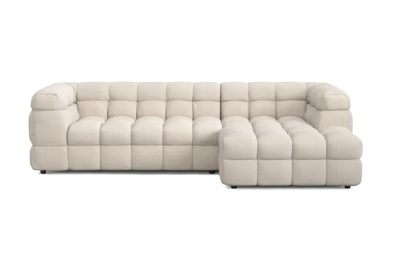 Elise 4-sits Bubblig Soffa med Divan Höger, Beige