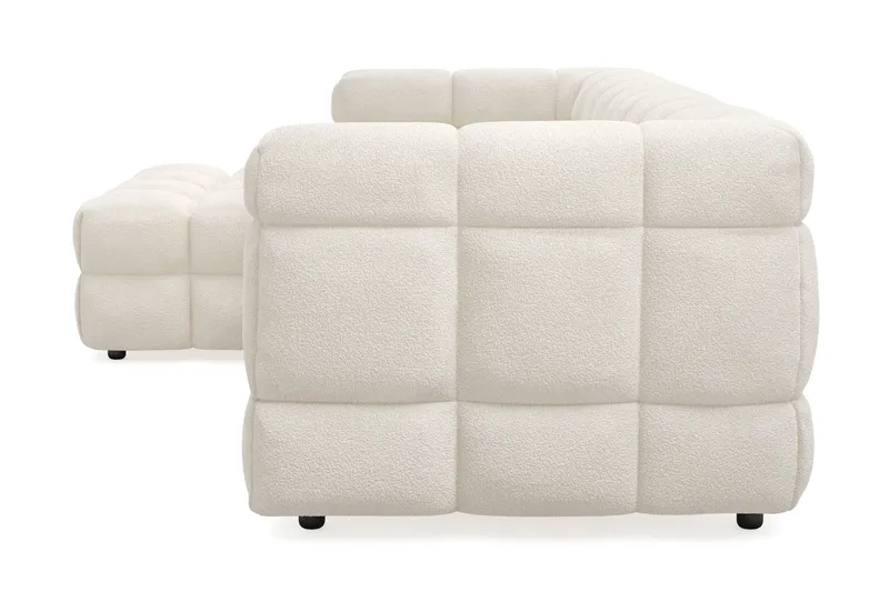 Elise 4-sits Bubblig Soffa med Divan Vänster - Beige Teddy - Möbler - Vardagsrum - Soffor - Divansoffa & schäslong