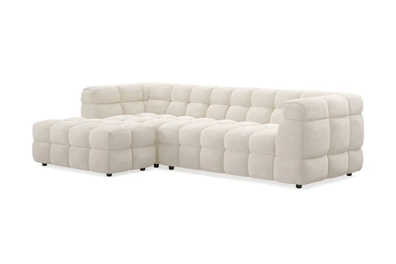 Elise 4-sits Bubblig Soffa med Divan Vänster - Beige Teddy - Möbler - Vardagsrum - Soffor - Divansoffa & schäslong