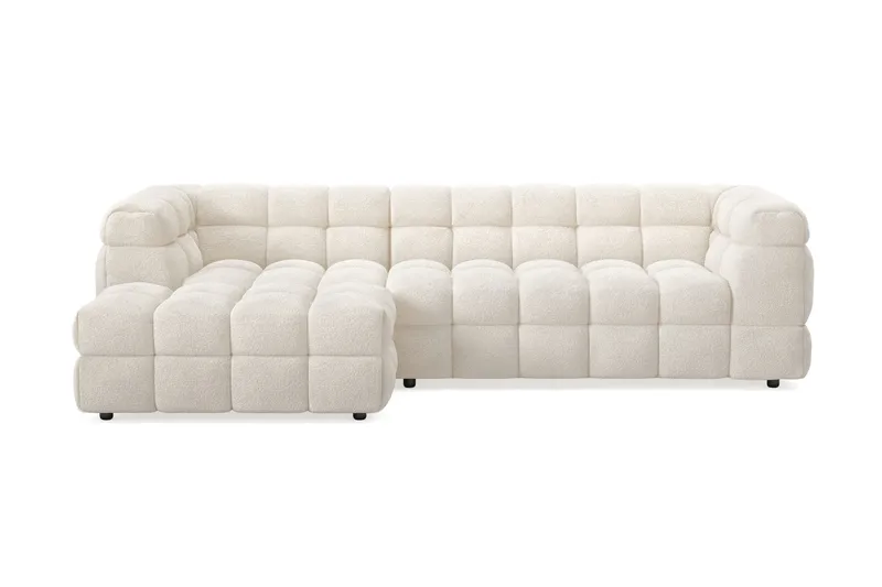 Elise 4-sits Bubblig Soffa med Divan Vänster - Beige Teddy - Möbler - Vardagsrum - Soffor - Divansoffa & schäslong