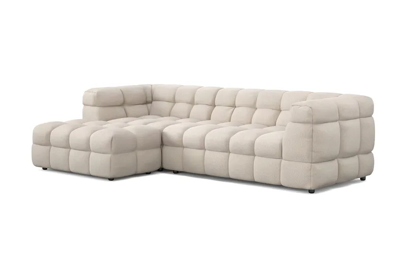 Elise 4-sits Bubblig Soffa med Divan Vänster - Beige - Möbler - Vardagsrum - Soffor - Divansoffa & schäslong