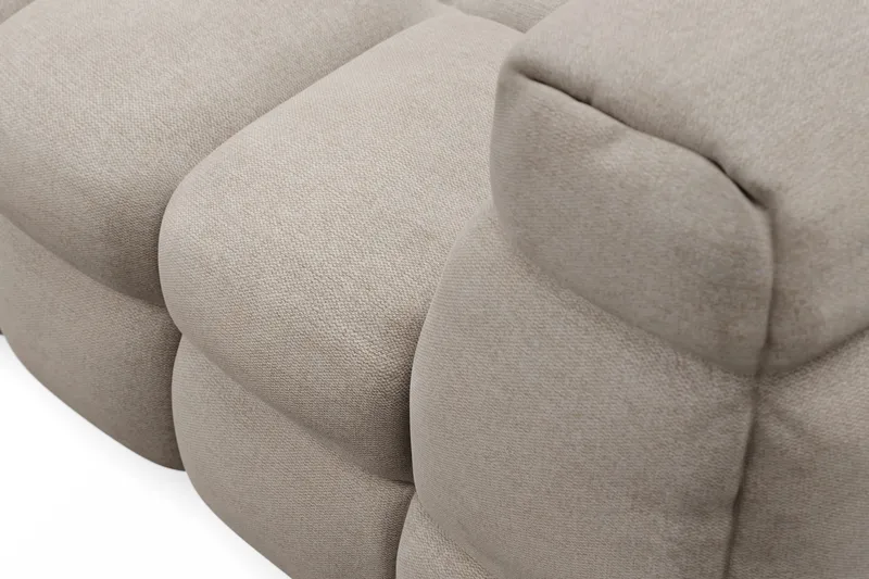 Elise 4-sits Bubblig Soffa med Divan Vänster - Beige - Möbler - Vardagsrum - Soffor - Divansoffa & schäslong