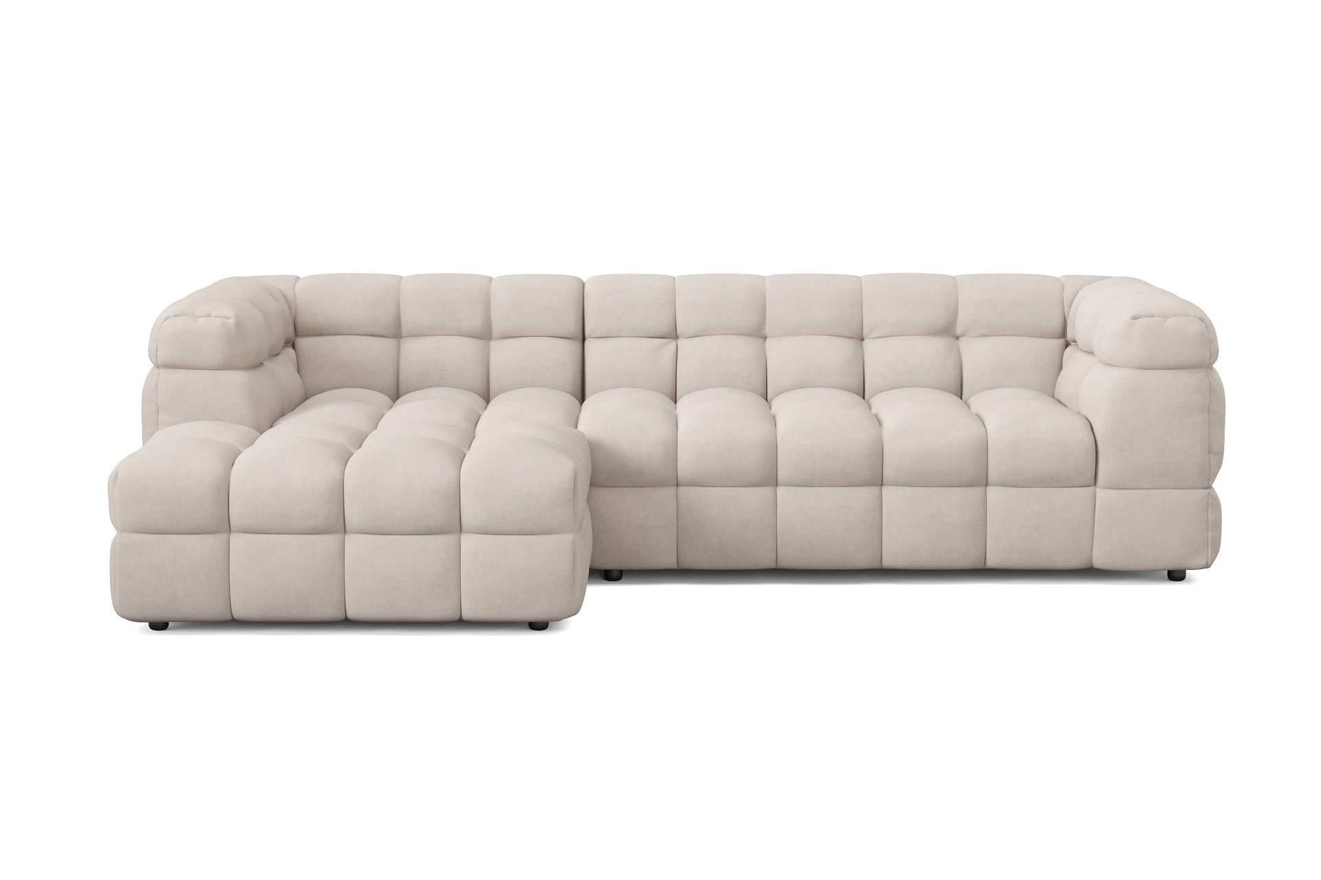 elise 4-sits bubblig soffa med divan vänster - beige
