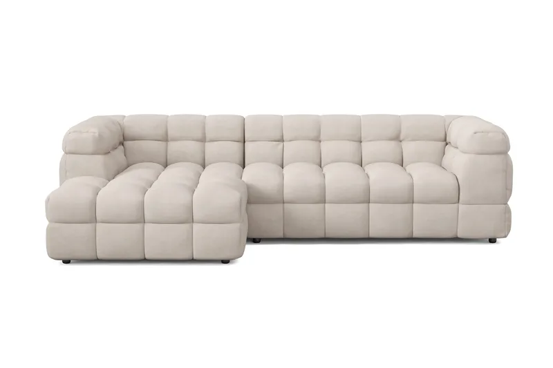 Elise 4-sits Bubblig Soffa med Divan Vänster - Beige - Möbler - Vardagsrum - Soffor - Divansoffa & schäslong