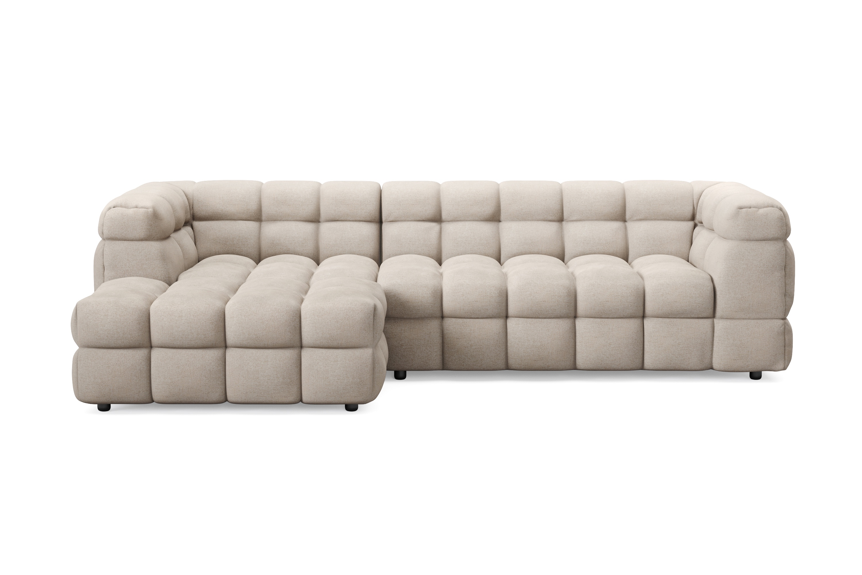 elise 4-sits bubblig soffa med divan vänster - beige