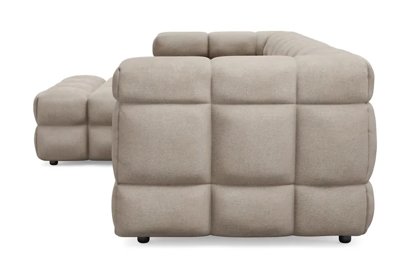 Elise 4-sits Bubblig Soffa med Divan Vänster - Beige - Möbler - Vardagsrum - Soffor - Divansoffa & schäslong