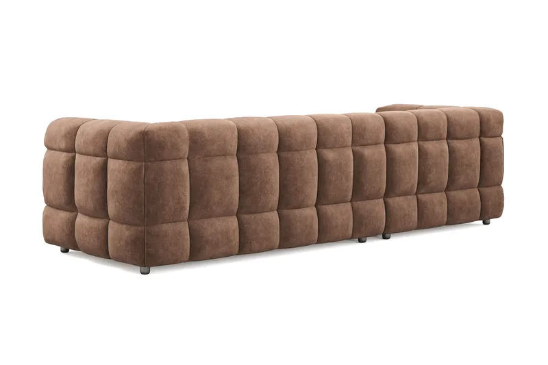 Elise 4-sits Bubblig Soffa med Divan Vänster - Brun - Möbler - Vardagsrum - Soffor - Divansoffa & schäslong