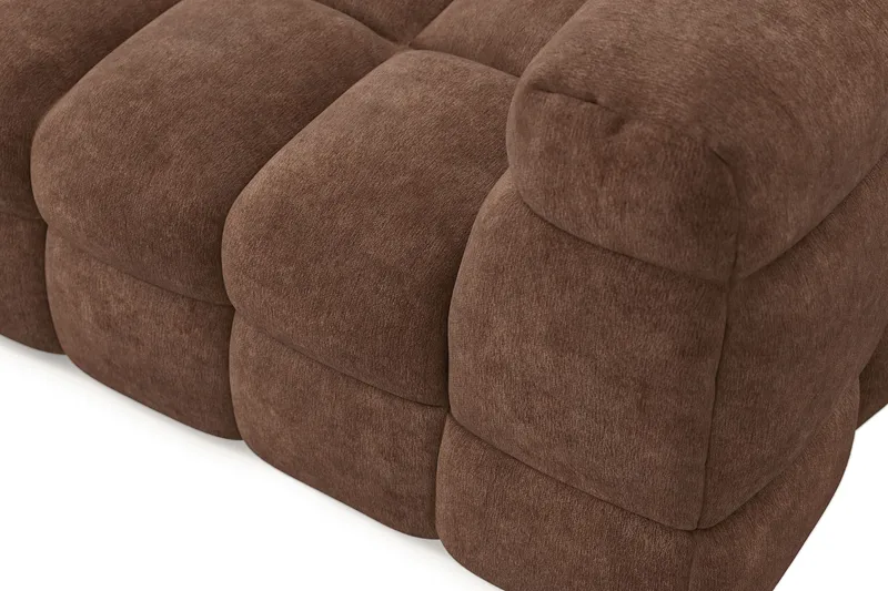 Elise 4-sits Bubblig Soffa med Divan Vänster - Brun - Möbler - Vardagsrum - Soffor - Divansoffa & schäslong