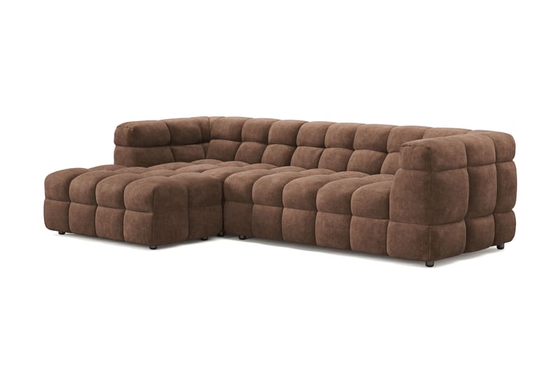 Elise 4-sits Bubblig Soffa med Divan Vänster - Brun - Möbler - Vardagsrum - Soffor - Divansoffa & schäslong