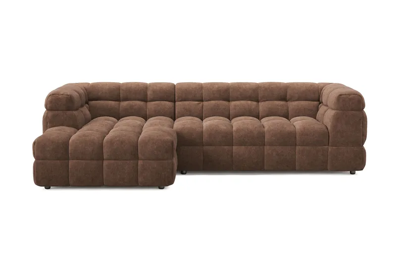 Elise 4-sits Bubblig Soffa med Divan Vänster, Brun