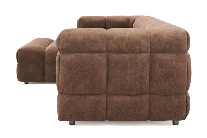 Elise 4-sits Bubblig Soffa med Divan Vänster - Brun - Möbler - Vardagsrum - Soffor - Divansoffa & schäslong