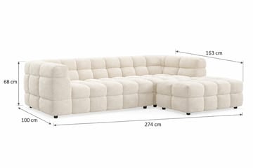 Elise 4-sits Högervänd L-formad Bubblig Divansoffa 274 cm i Bouclé - Gräddvit - Möbler - Vardagsrum - Soffor - Divansoffa & schäslong