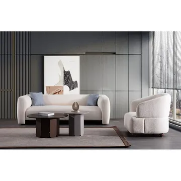 Elvaris 3-sits Soffa - Vit - Möbler - Vardagsrum - Soffor - 3-sits soffor