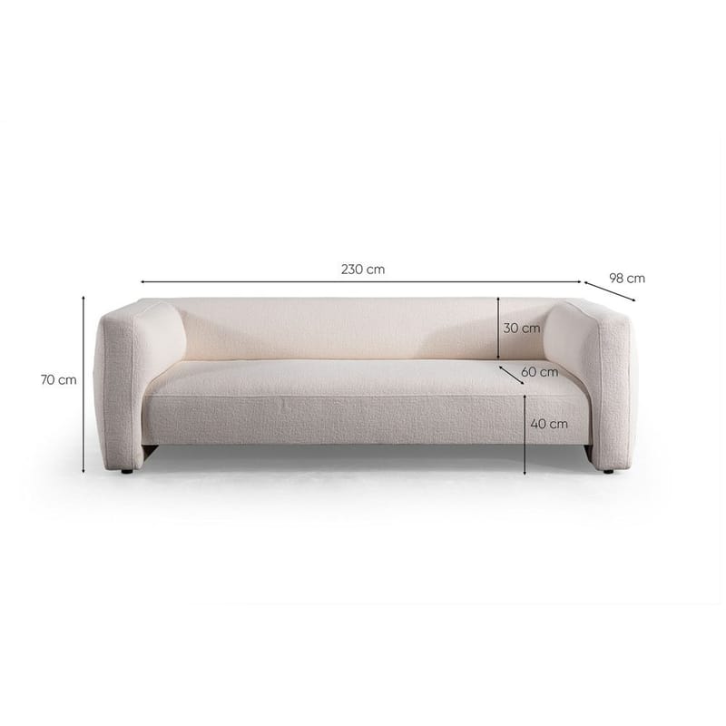 Elvaris 3-sits Soffa - Vit - Möbler - Vardagsrum - Soffor - 3-sits soffor