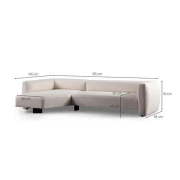 Elvaris 4-sits Soffa med Divan - Vit - Möbler - Vardagsrum - Soffor - Divansoffa & schäslong