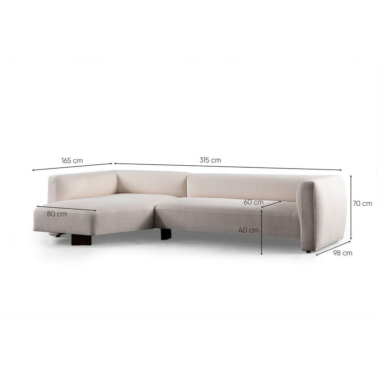 Elvaris 4-sits Soffa med Divan - Vit - Möbler - Vardagsrum - Soffor - Divansoffa & schäslong