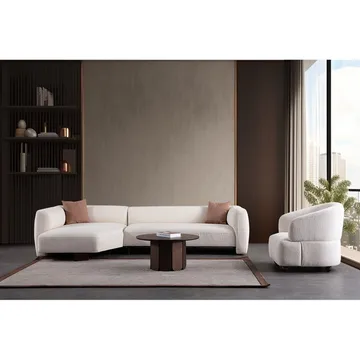Elvaris 4-sits Soffa med Divan - Vit - Möbler - Vardagsrum - Soffor - Divansoffa & schäslong