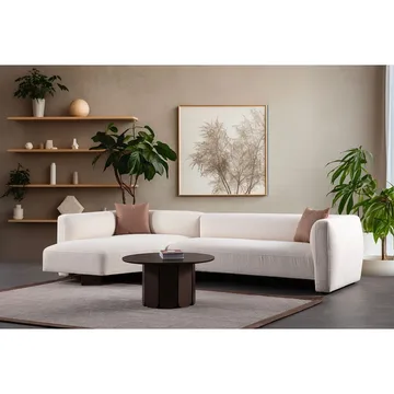 Elvaris 4-sits Soffa med Divan - Vit - Möbler - Vardagsrum - Soffor - Divansoffa & schäslong