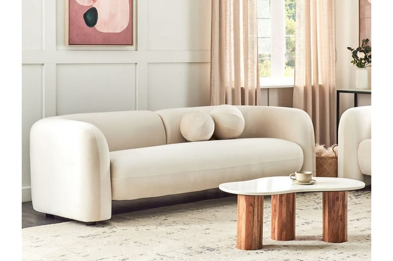 Fabion Soffa 3-sits - Cream - Möbler - Vardagsrum - Soffor - Sammetssoffor