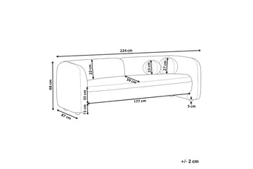 Fabion Soffa 3-sits - Taupe - Möbler - Vardagsrum - Soffor - Sammetssoffor