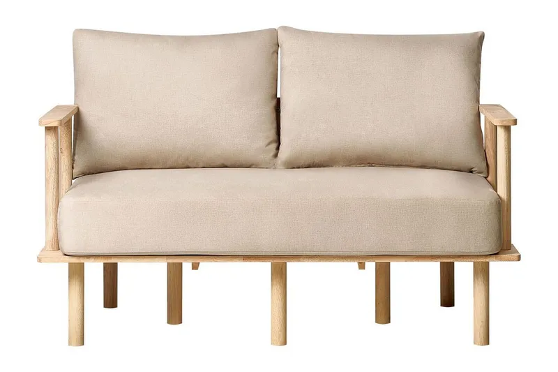 Fadey Soffa 2-sits, Beige/Ljust trä
