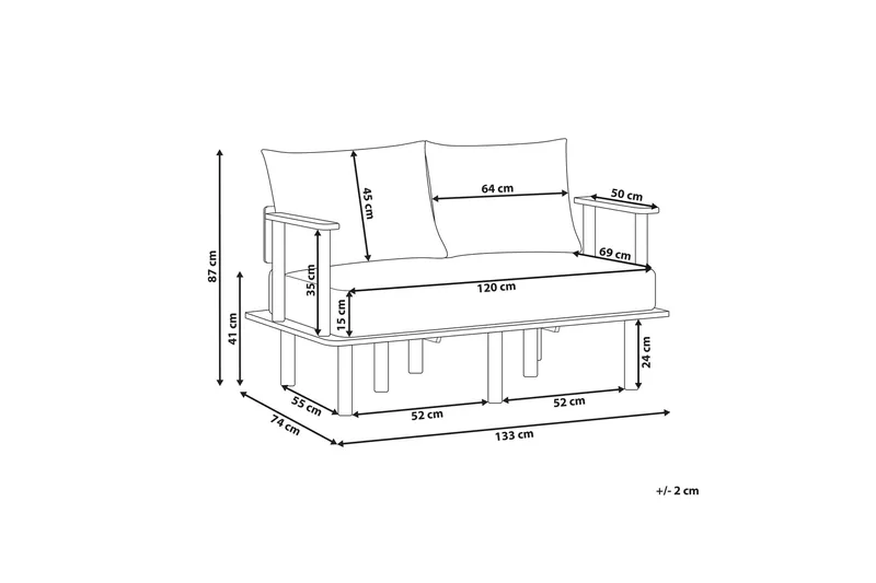 Fadey Soffa 2-sits - Grön/Ljust trä - Möbler - Vardagsrum - Soffor - 2-sits soffor