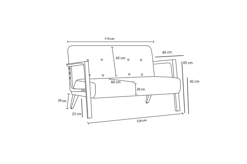 Finegard 2-sits Soffa - Antracit - Möbler - Vardagsrum - Soffor - 2-sits soffor