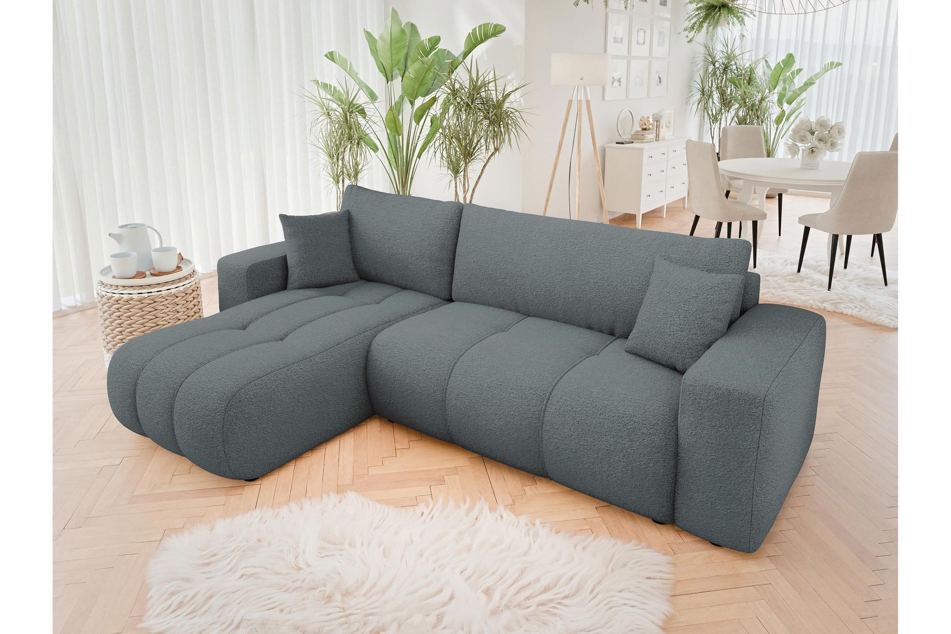 Flo Bäddsoffa med Divan 3-sits - Grå - Möbler - Vardagsrum - Soffor - Divansoffa & schäslong