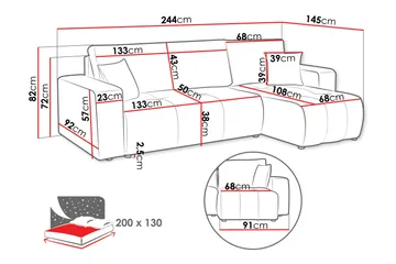 Flo Bäddsoffa med Divan 3-sits - Vit - Möbler - Vardagsrum - Soffor - Divansoffa & schäslong
