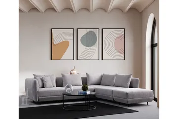 Floransa 4-sits Soffa med Divan - Ljusgrå - Möbler - Vardagsrum - Soffor - Divansoffa & schäslong