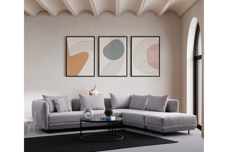 Floransa 4-sits Soffa med Divan - Ljusgrå - Möbler - Vardagsrum - Soffor - Divansoffa & schäslong