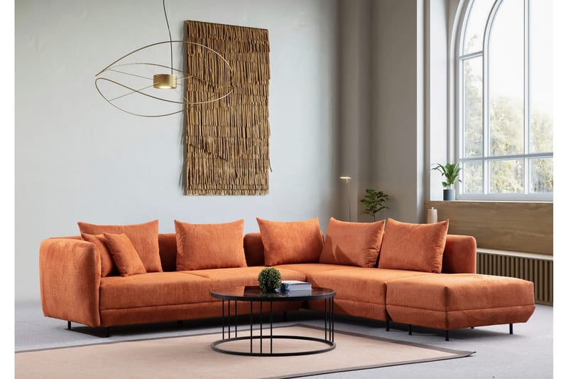 Floransa 4-sits Soffa med Divan - Orange - Möbler - Vardagsrum - Soffor - Divansoffa & schäslong