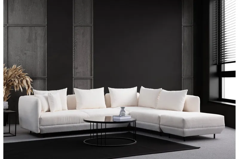 Floransa 4-sits Soffa med Divan - Vit - Möbler - Vardagsrum - Soffor - Divansoffa & schäslong