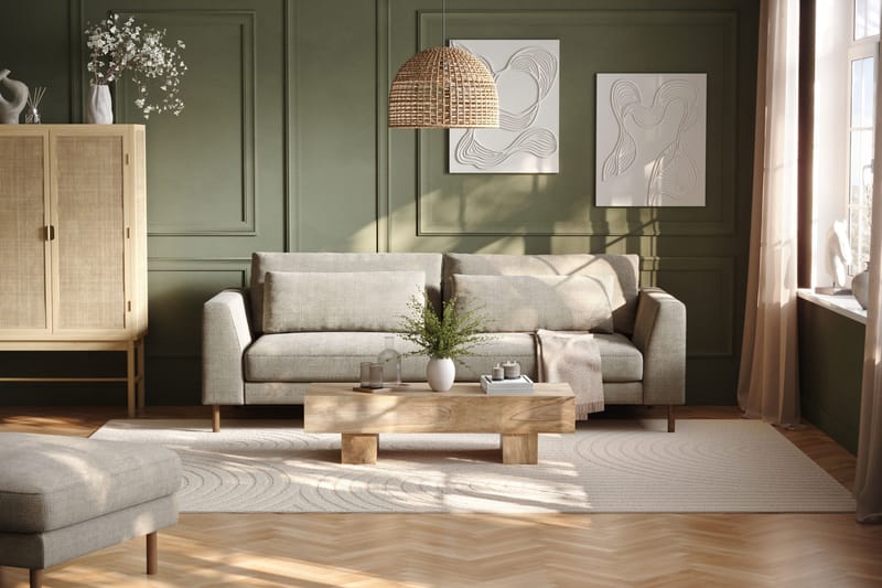 Florenz 3-sits Soffa i Chenille - Grå / Beige - Möbler - Vardagsrum - Soffor - 3-sits soffor