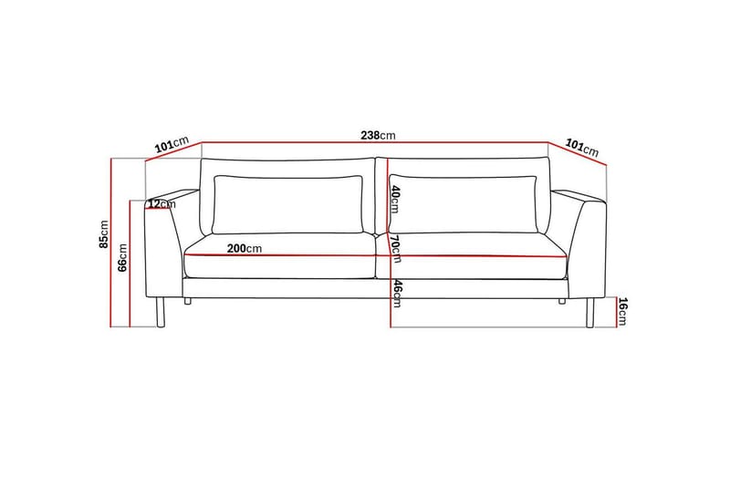 Florenz 3-sits Soffa i Chenille - Grå / Beige - Möbler - Vardagsrum - Soffor - 3-sits soffor