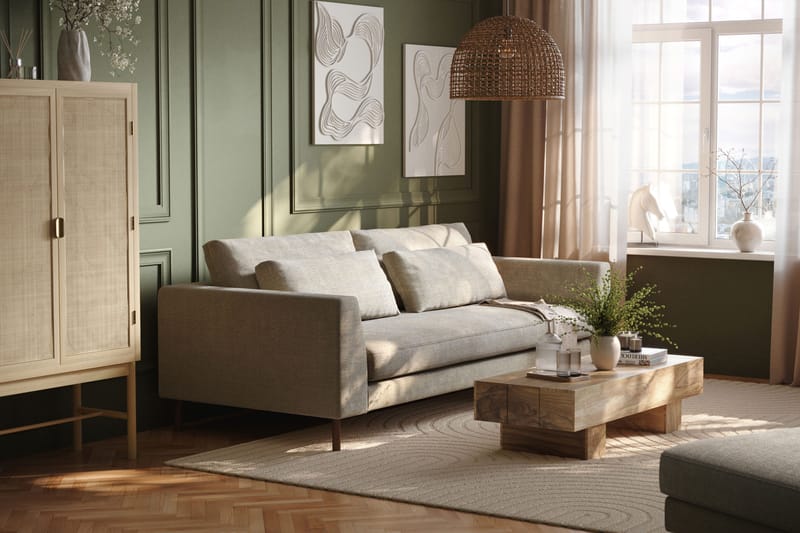 Florenz 3-sits Soffa i Chenille - Grå / Beige - Möbler - Vardagsrum - Soffor - 3-sits soffor