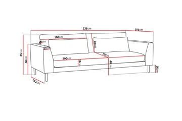 Florenz 3-sits Soffa i Chenille - Grå/Beige - Möbler - Vardagsrum - Soffor - 3-sits soffor