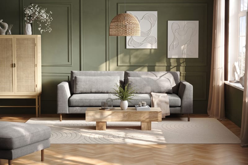 Florenz 3-sits Soffa i Chenille - Ljusgrå - Möbler - Vardagsrum - Soffor - 3-sits soffor